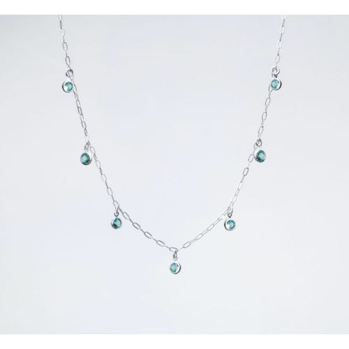 A "DROP" SILVER NECKLACE WITH ROCK CRYSTAL PENDANT